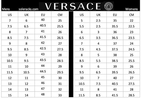 versace mens shoes size guide|Versace sizing guide.